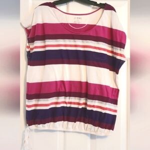 Lane Bryant striped top with cinch tie waist.